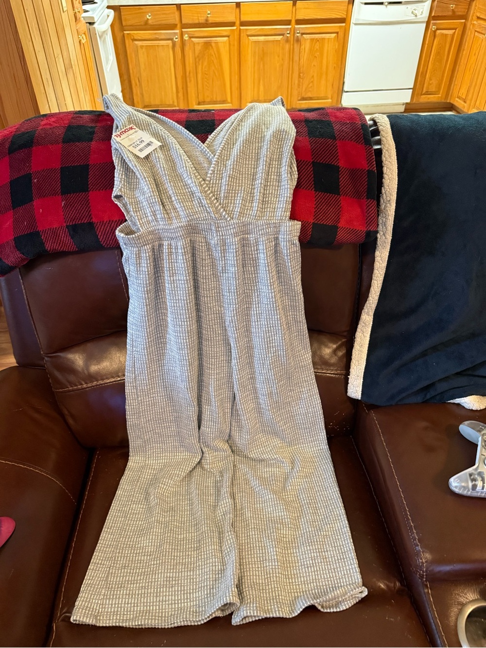 Caution To The Wind Sleeveless V-Neck Knit Jumpsuit - Light Gray
